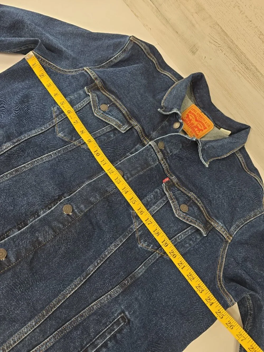 Levi's Men's Trucker Blue Denim Jacket SZ 2XL Dark Wash Stretch EXCELLENT CONDIT